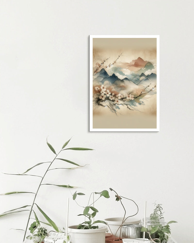 Serenum Natura Japanese Watercolor: Modern Aesthetic with Sandstone