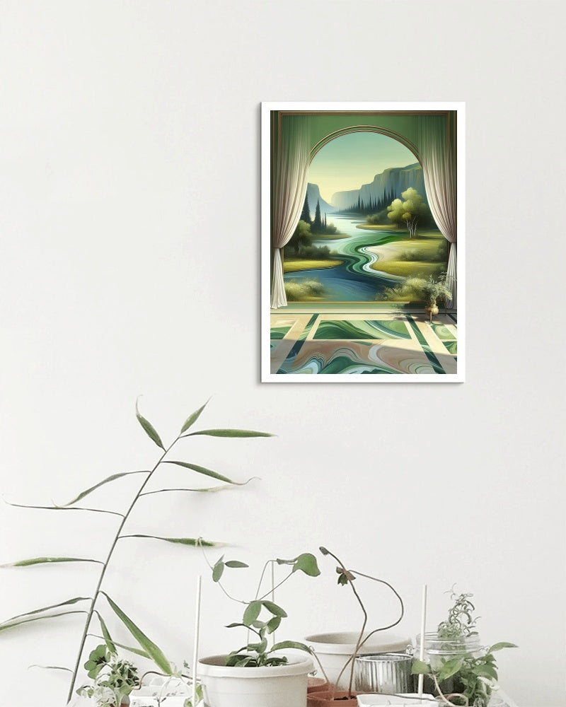 Verdant Prasinus Landscape Oilpainting Art