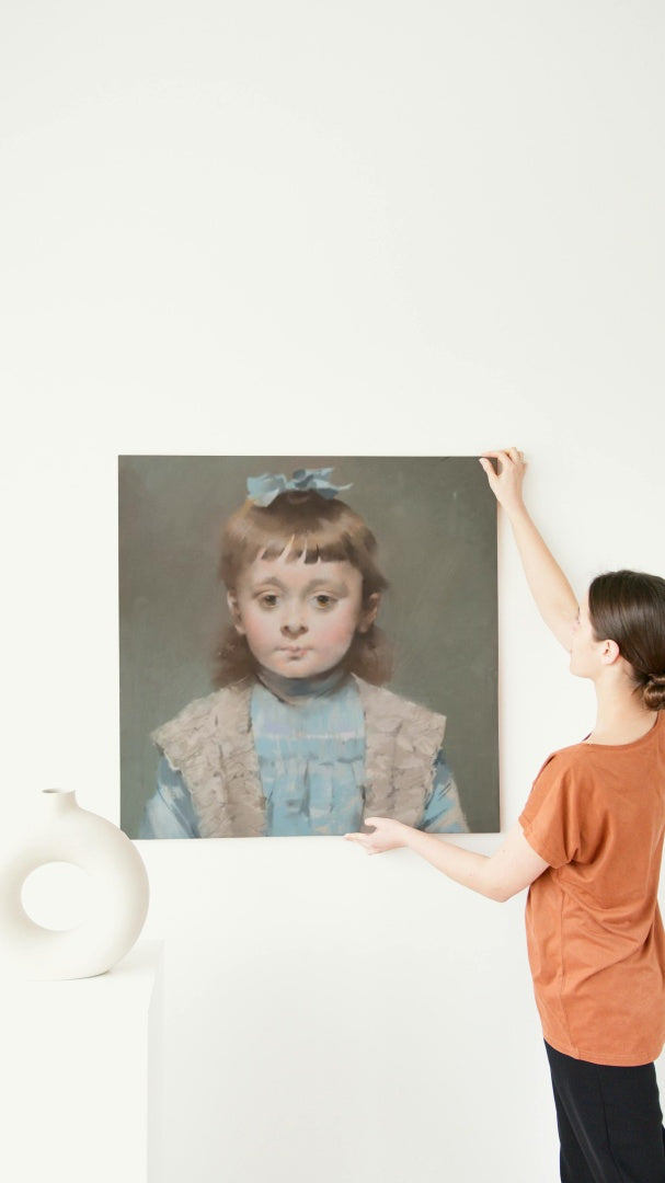 Portrait of a Young Girl with a Blue Ribbon by Louise Abb&#233;ma