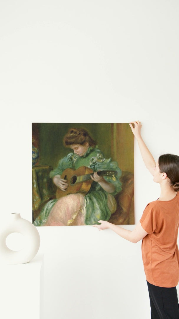 Woman with a guitar by Pierre-Auguste Renoir Impressionism Art dated 1897