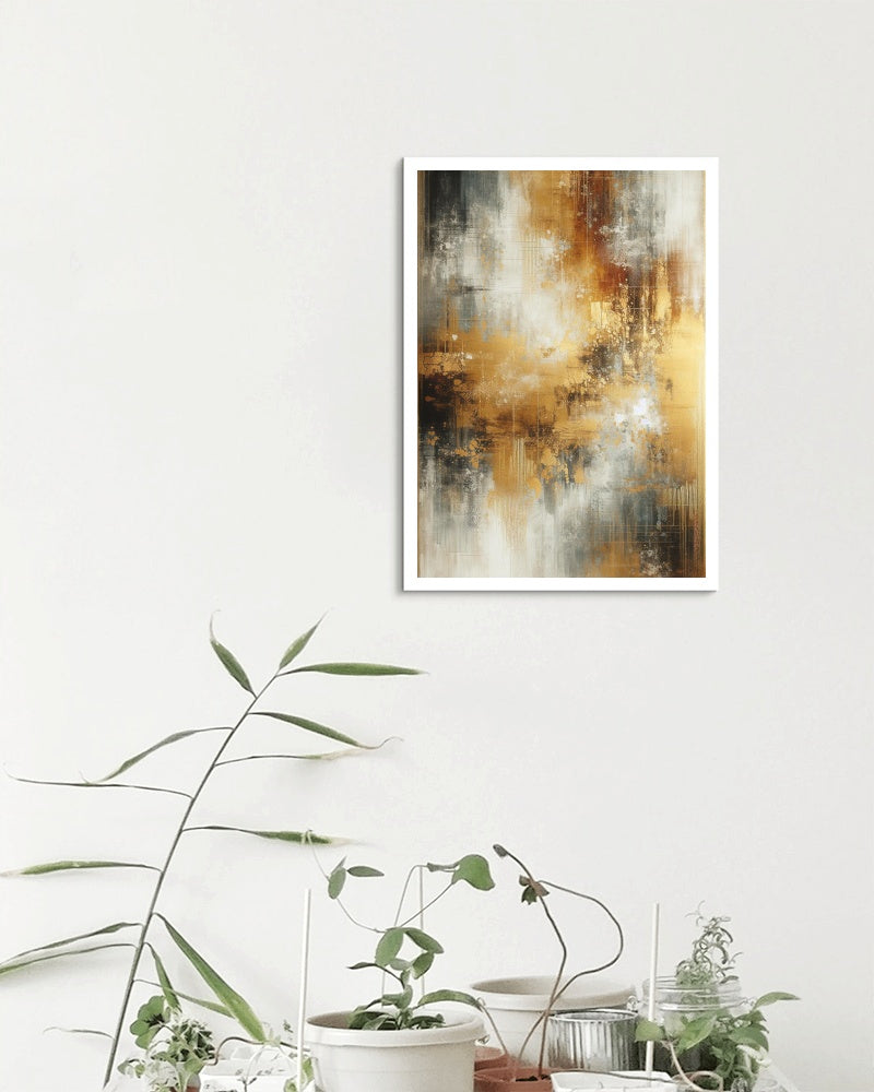 Aureum Vismaya Abstracto: Luminous & Enigmatic Art Piece