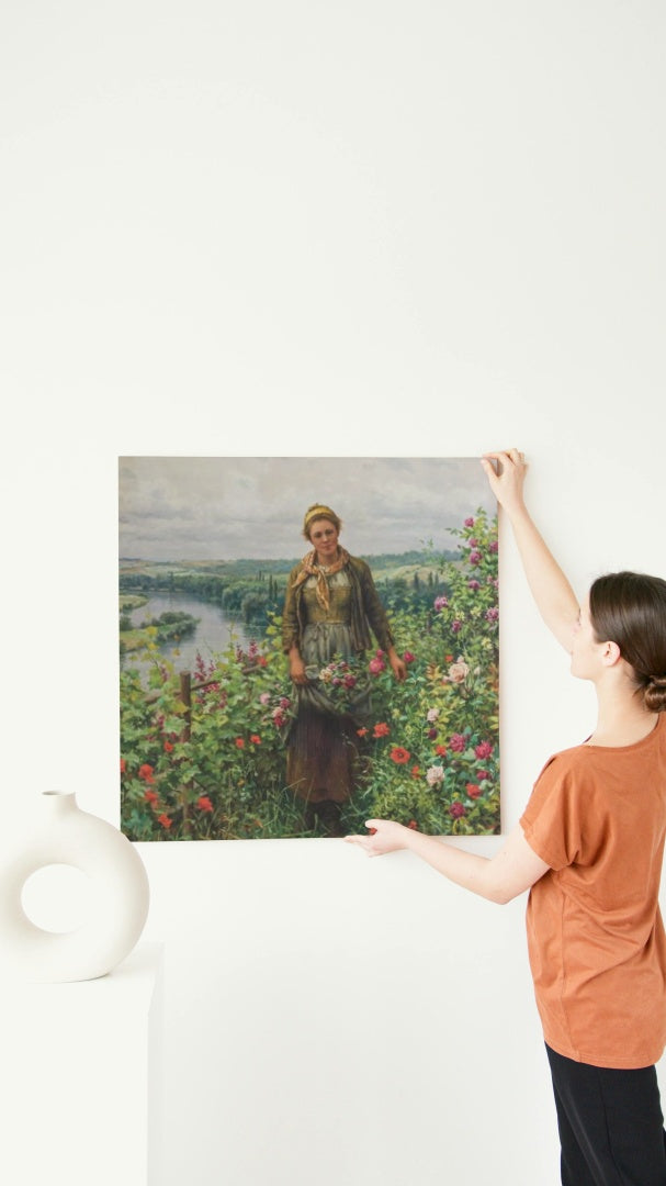 A Maid in Her Garden by Daniel Ridgway Knight Realism Art