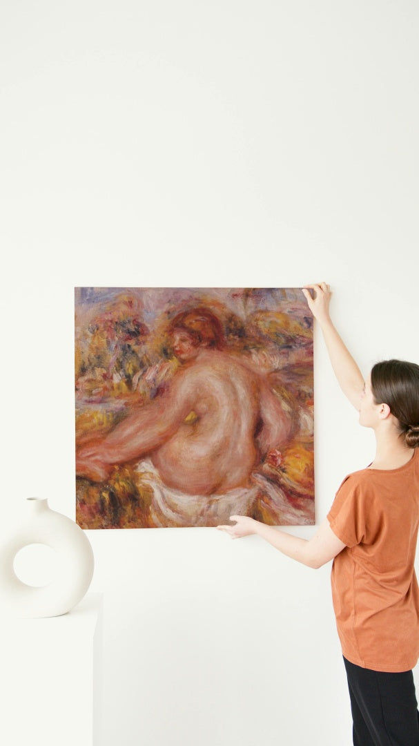 After Bathing, Seated Female Nude by Pierre-Auguste Renoir Impressionism Art