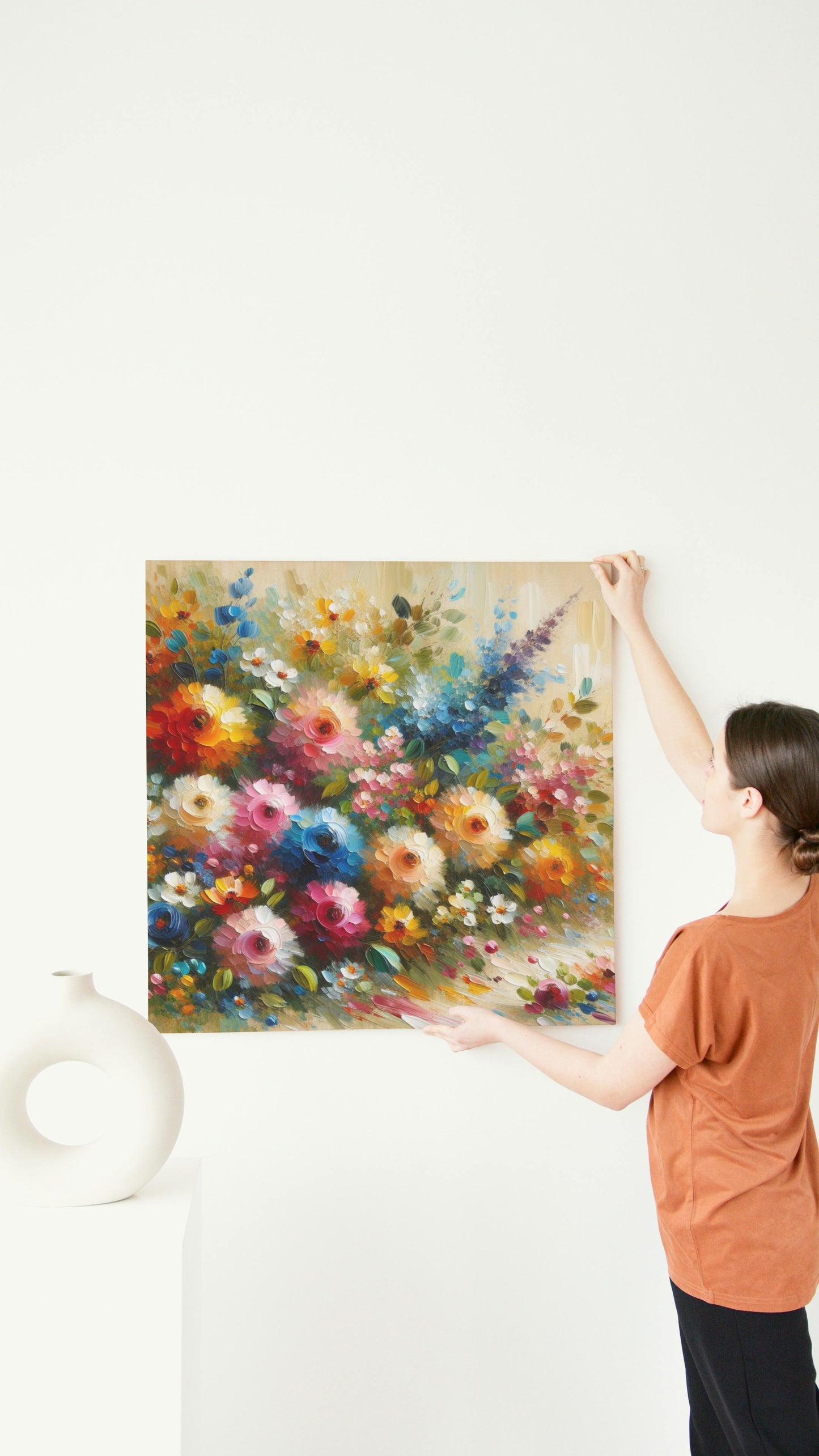 Vividus Floralia Oilpainting: Luminous Spectrum Blossoms