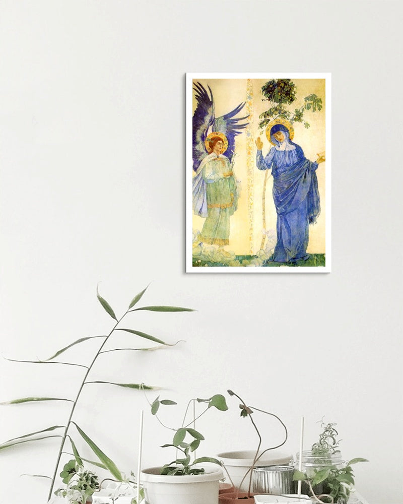 Annunciation by Mikhail Nesterov Art Nouveau (Modern) Art