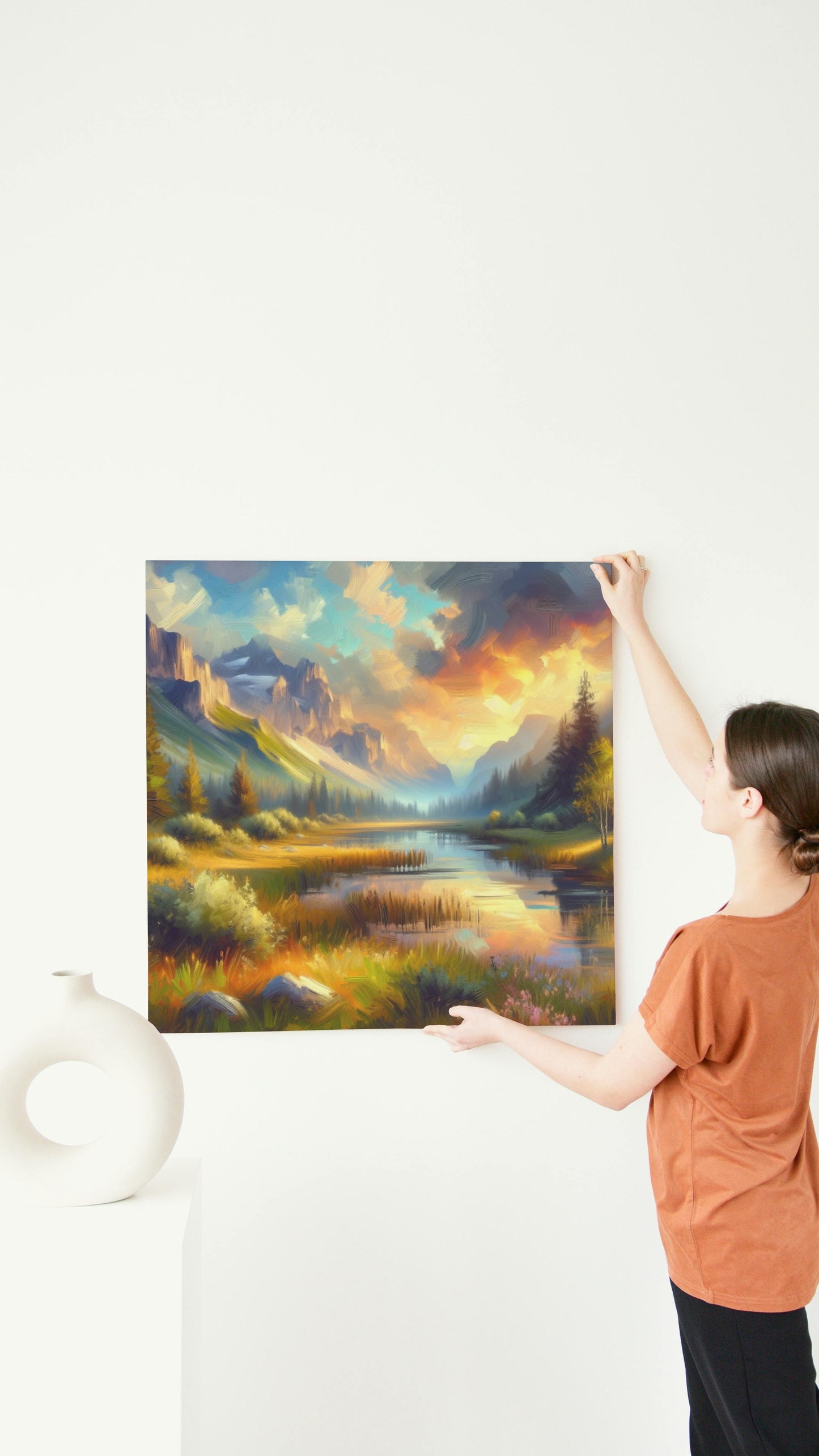 Seraphic Pristinus Vista: Enchanting Landscape Oil Painting