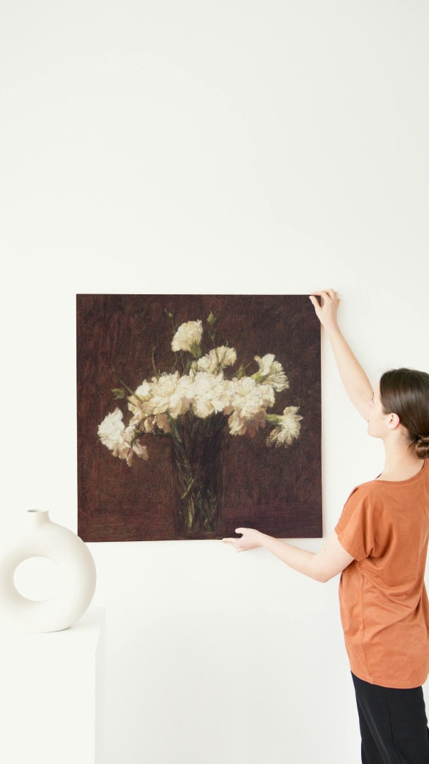 White Carnations by Henri Fantin-Latour Realism Art dated 1904