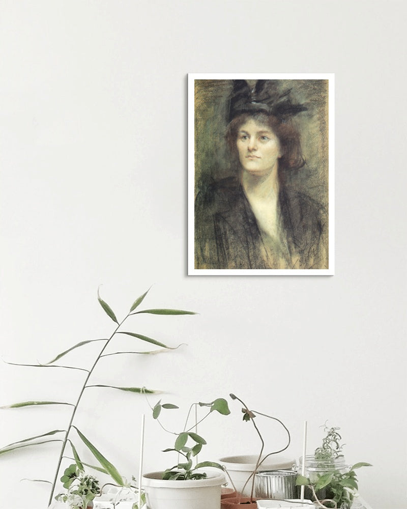 Maude Gonne by Sarah Purser Naturalism Art dated 1898