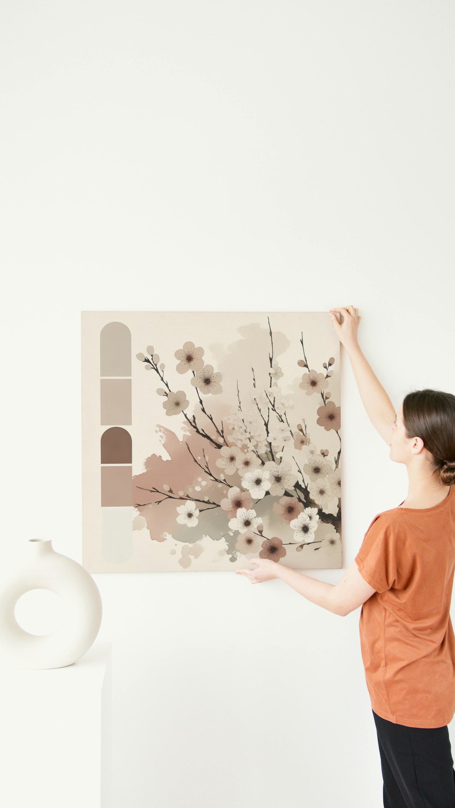 Seraphic Samskrita Sakura: Modern Watercolor Japanese Art