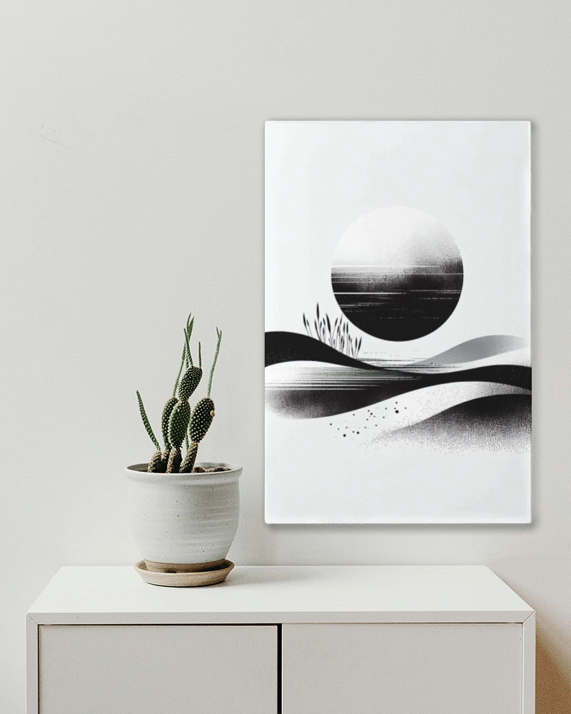 Nigrum-Alba Serenitas: Elegant Black and White Minimalistic Art