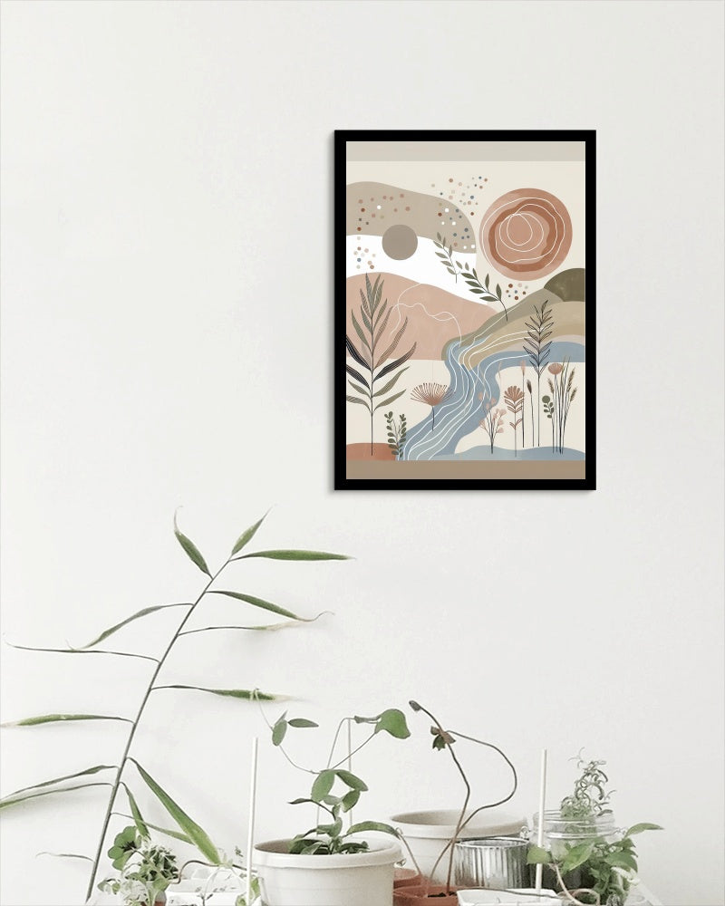 Serene Boho Bliss: Elegant and Tranquil Wall Art