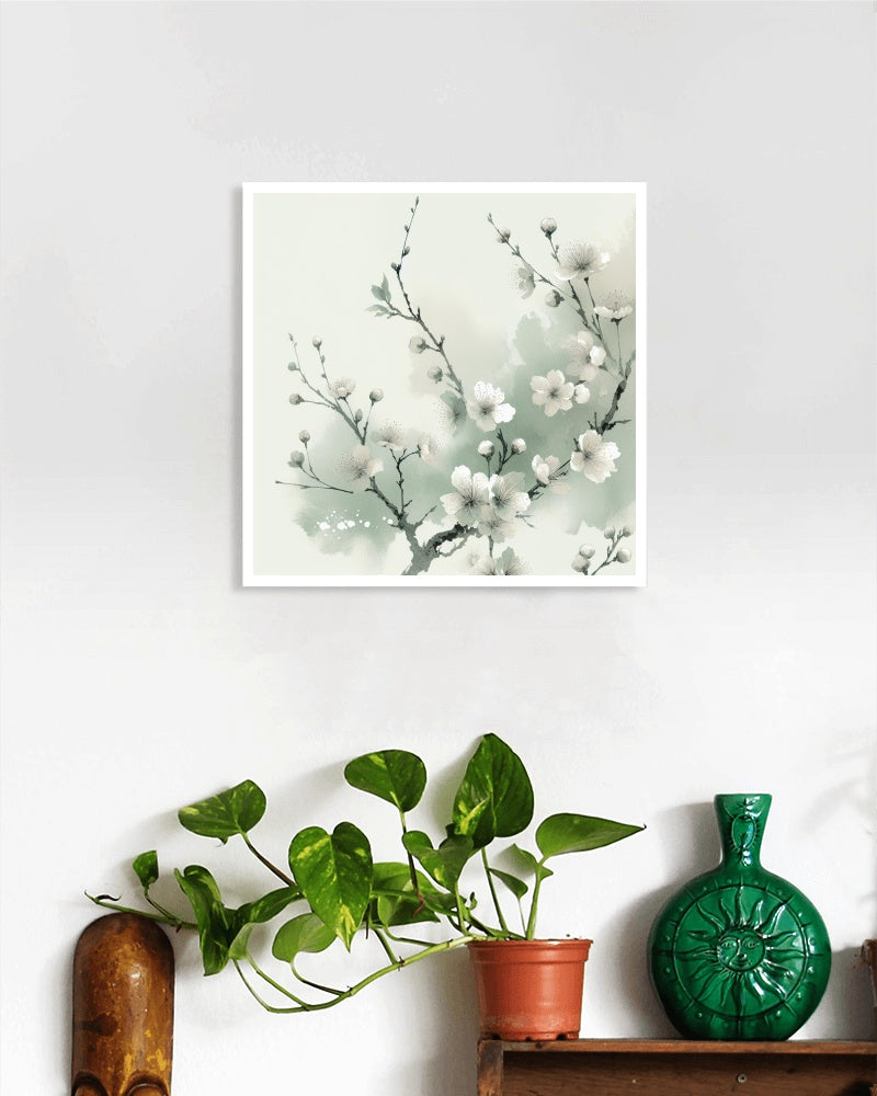 Aetherial Prasada Sakura: Modern Japanese Watercolor Art