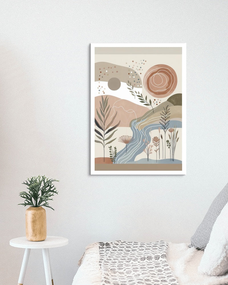 Serene Boho Bliss: Elegant and Tranquil Wall Art