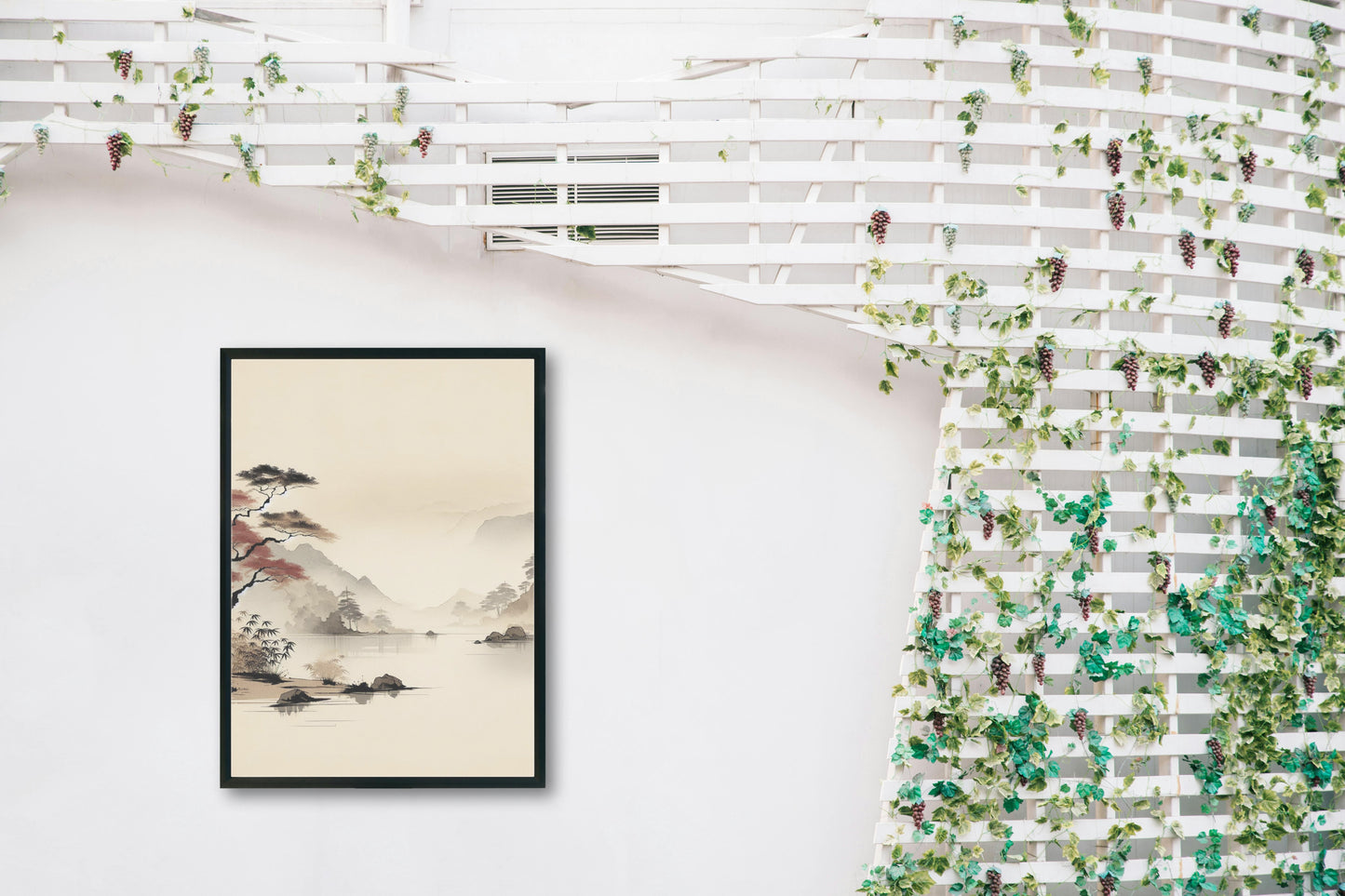 Auroralis Vaporo Nihon: Serene Modern Japanese Watercolor