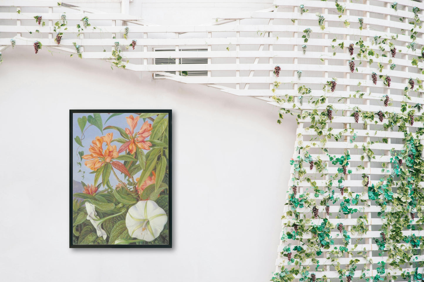 A Javan Rhododendron and Ipomoea by Marianne North Naturalism Art dated 1876