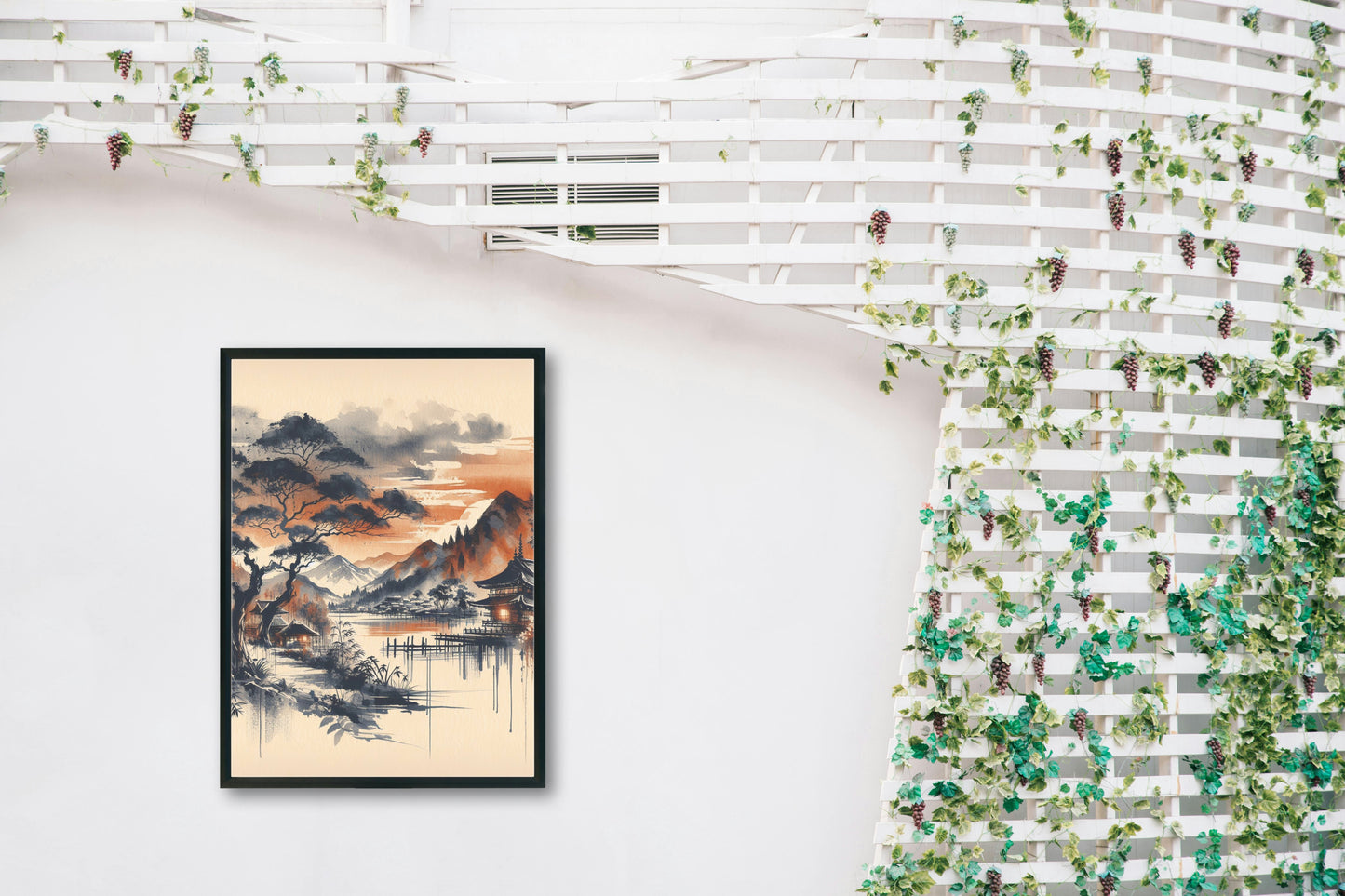 Aurantiaco Nigrum Elysium - Modern Japanese Watercolor Art