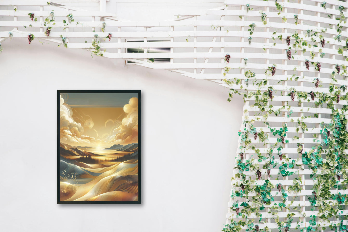 Aureum Vistarama: Luminous Serene Landscape Oilpainting Art