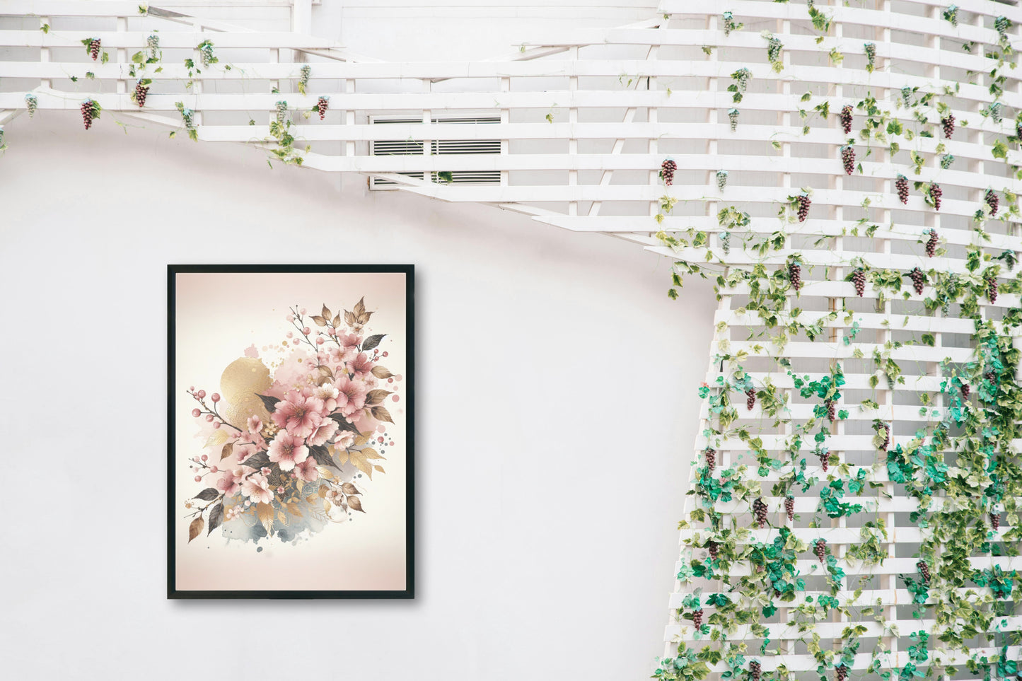 Aureate Sakura: Luxuriant Aurulent Japanese Watercolor Art