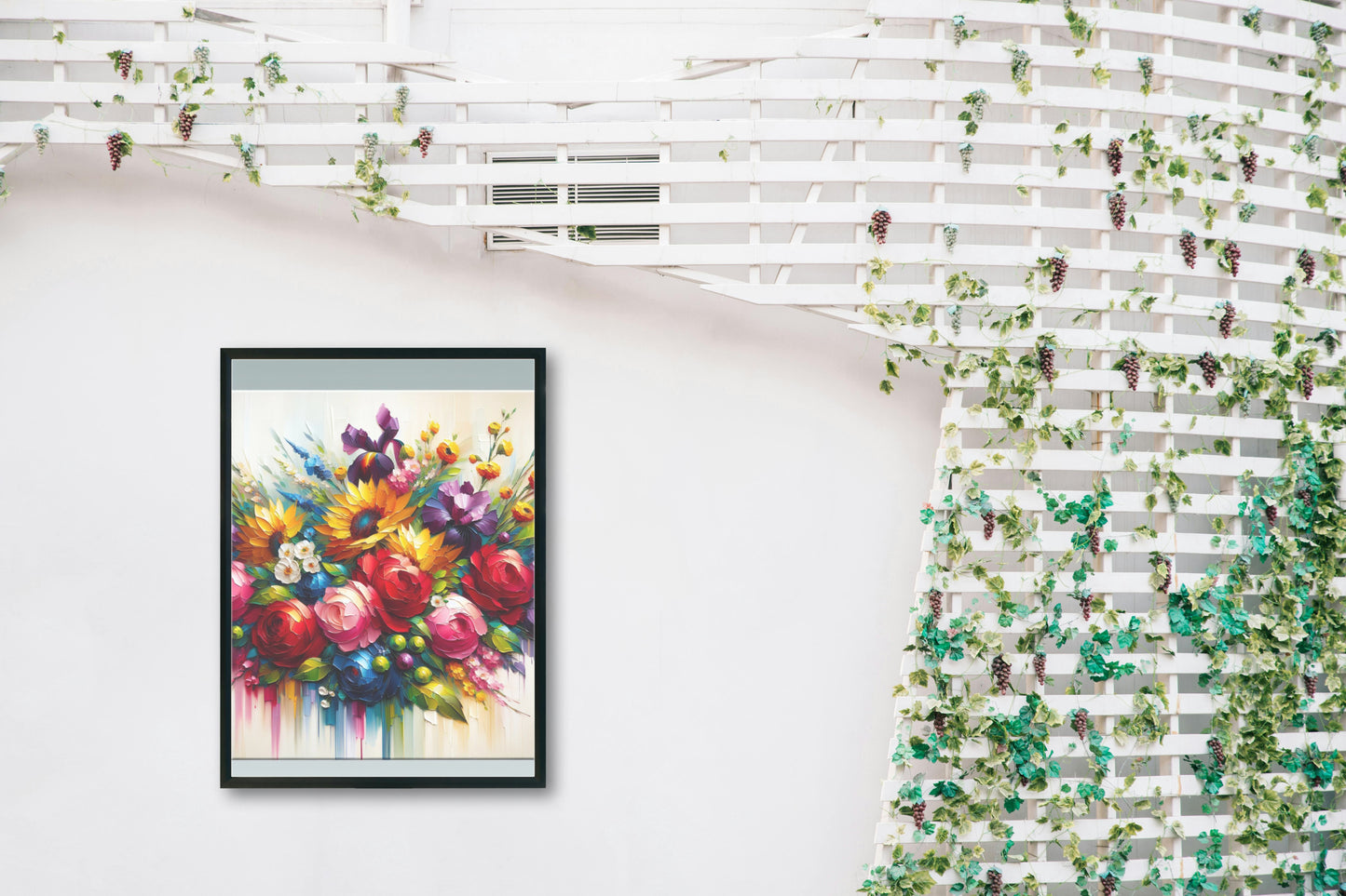 Vibrant Amara Blossomus: Modern Floral Oil Painting