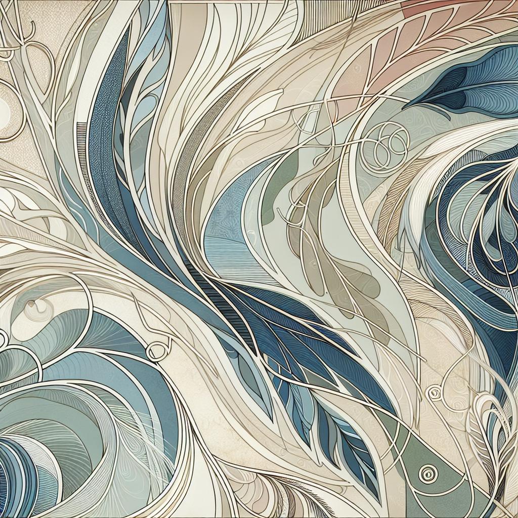 Elysian Azureum Serenity - Art Nouveau Harmony