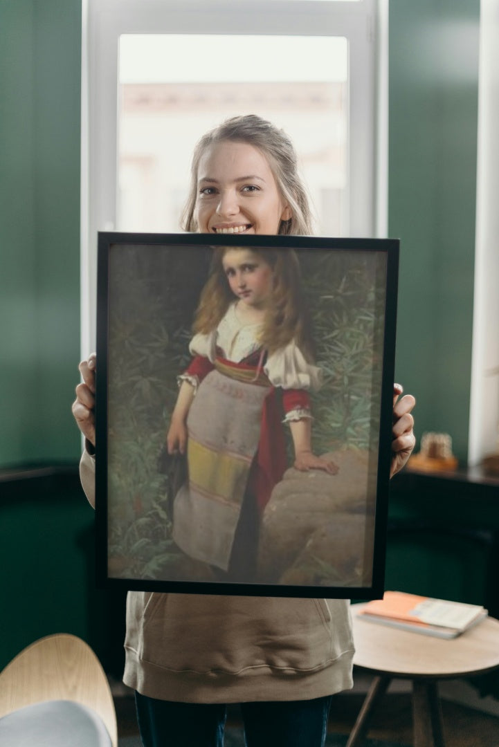 Young girl in folk costume by Charles Victor Thirion Academicism Art