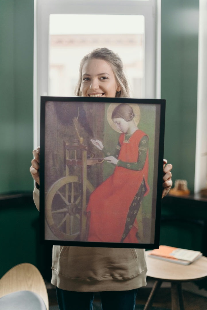 St Elizabeth of Hungary Spinning for the Poor by Marianne Stokes Art Nouveau (Modern) Art