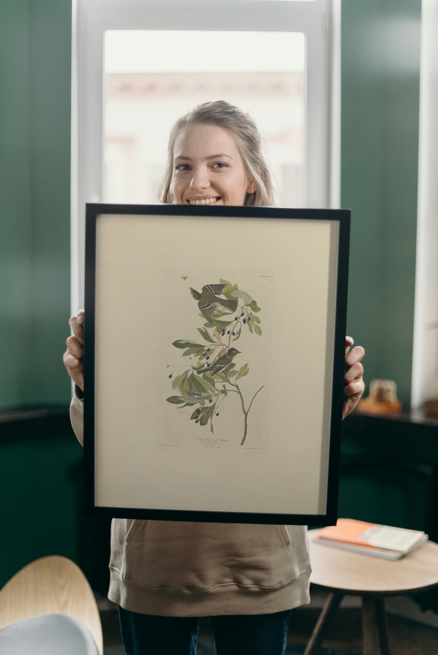 Plate 144 Small Green Crested Flycatcher by John James Audubon Naturalism Art