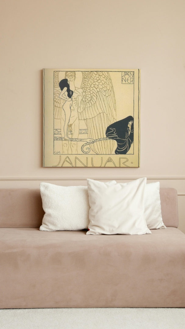 Januar by Gustav Klimt Art Nouveau (Modern) Art dated 1901