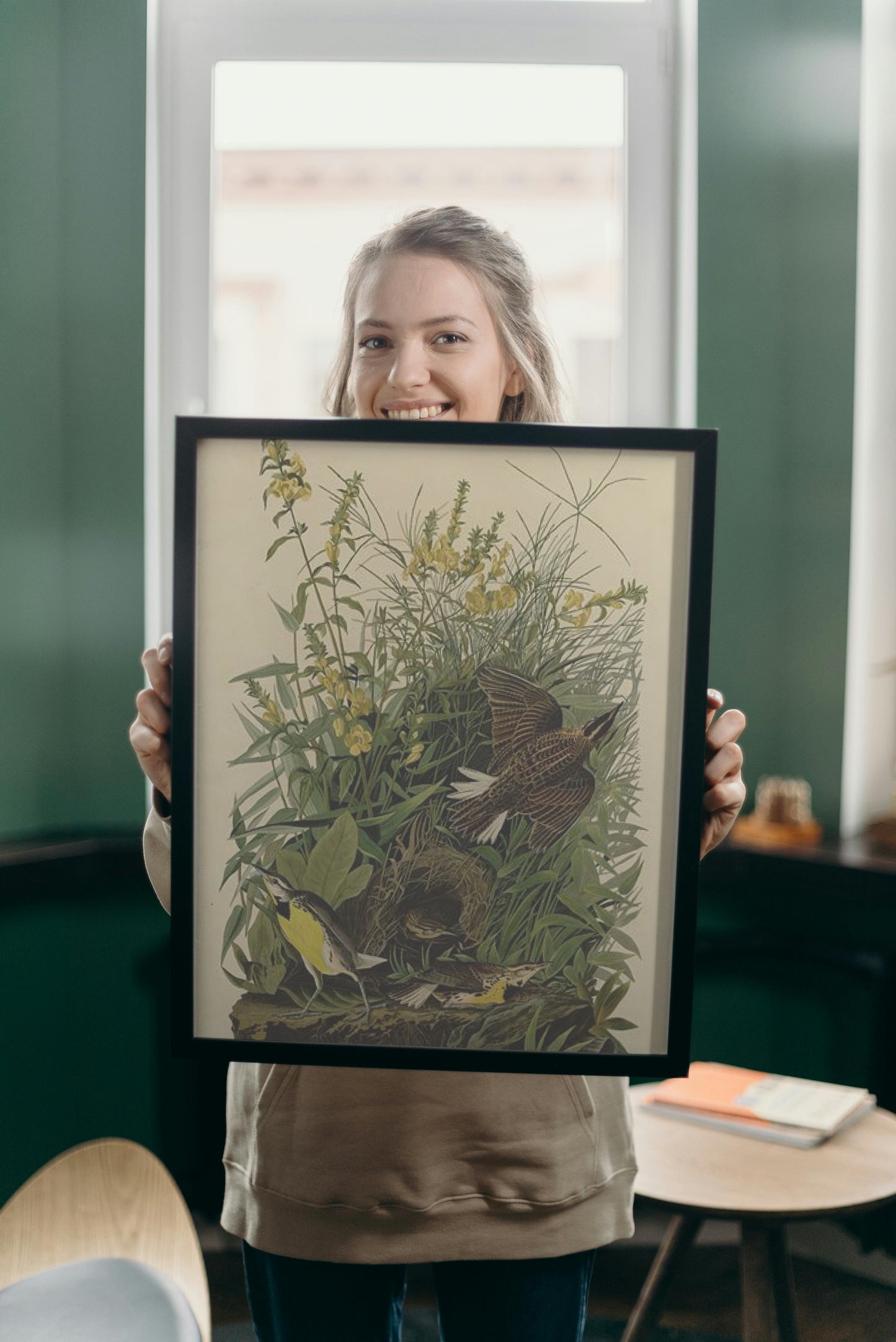 Plate 136 Meadow Lark by John James Audubon Naturalism Art