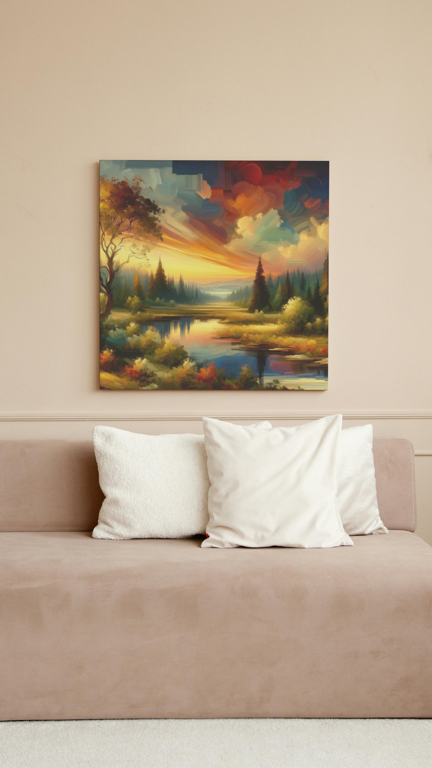 Seraphic Ananta Vista: Majestic Landscape Oilpainting Art