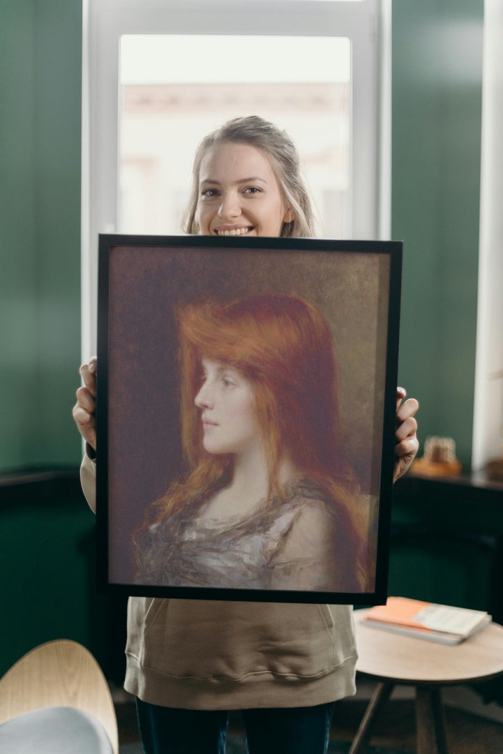 Auburn Haired Beauty by Alexei Harlamoff Realism Art