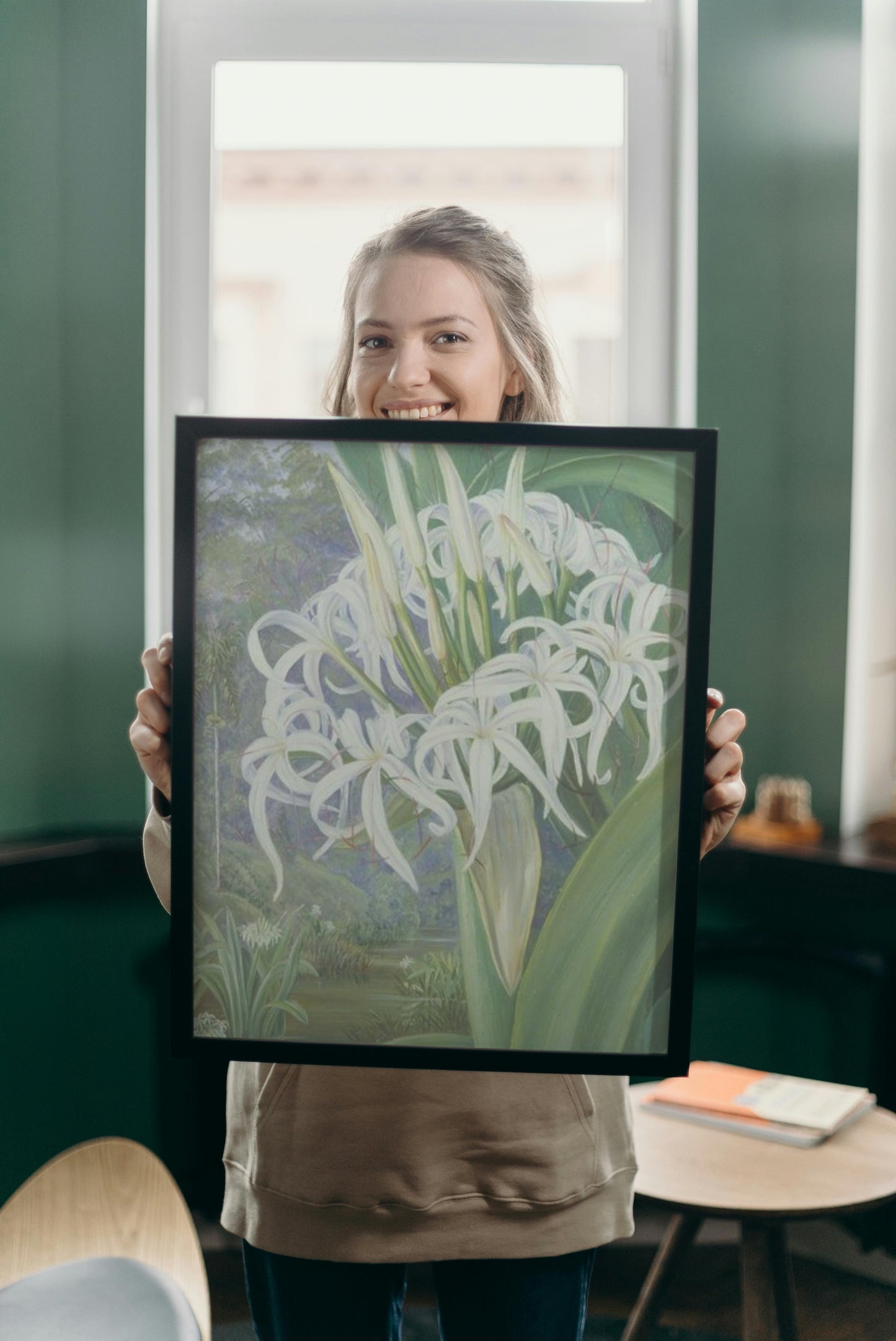 A Bornean Crinum by Marianne North Naturalism Art dated 1876