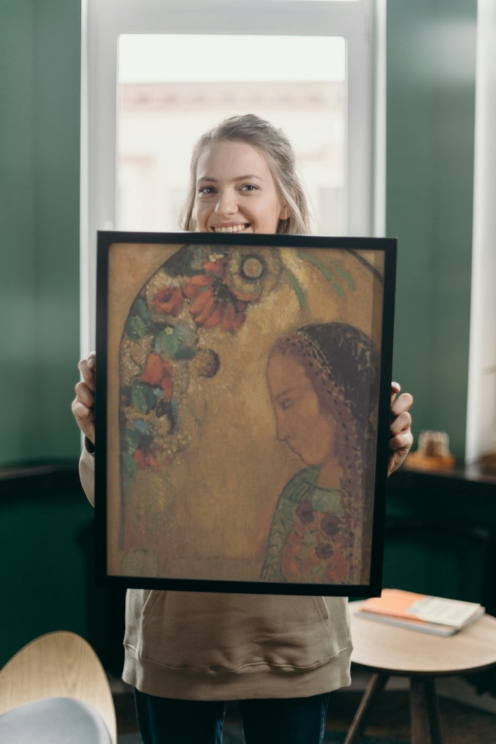 Lady of the Flowers by Odilon Redon Symbolism Art dated 1895