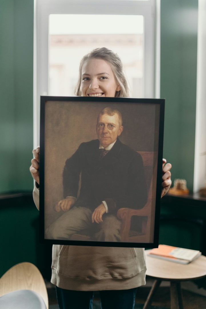 Portrait of James Whitcomb Riley by T. C. Steele Impressionism Art dated 1891