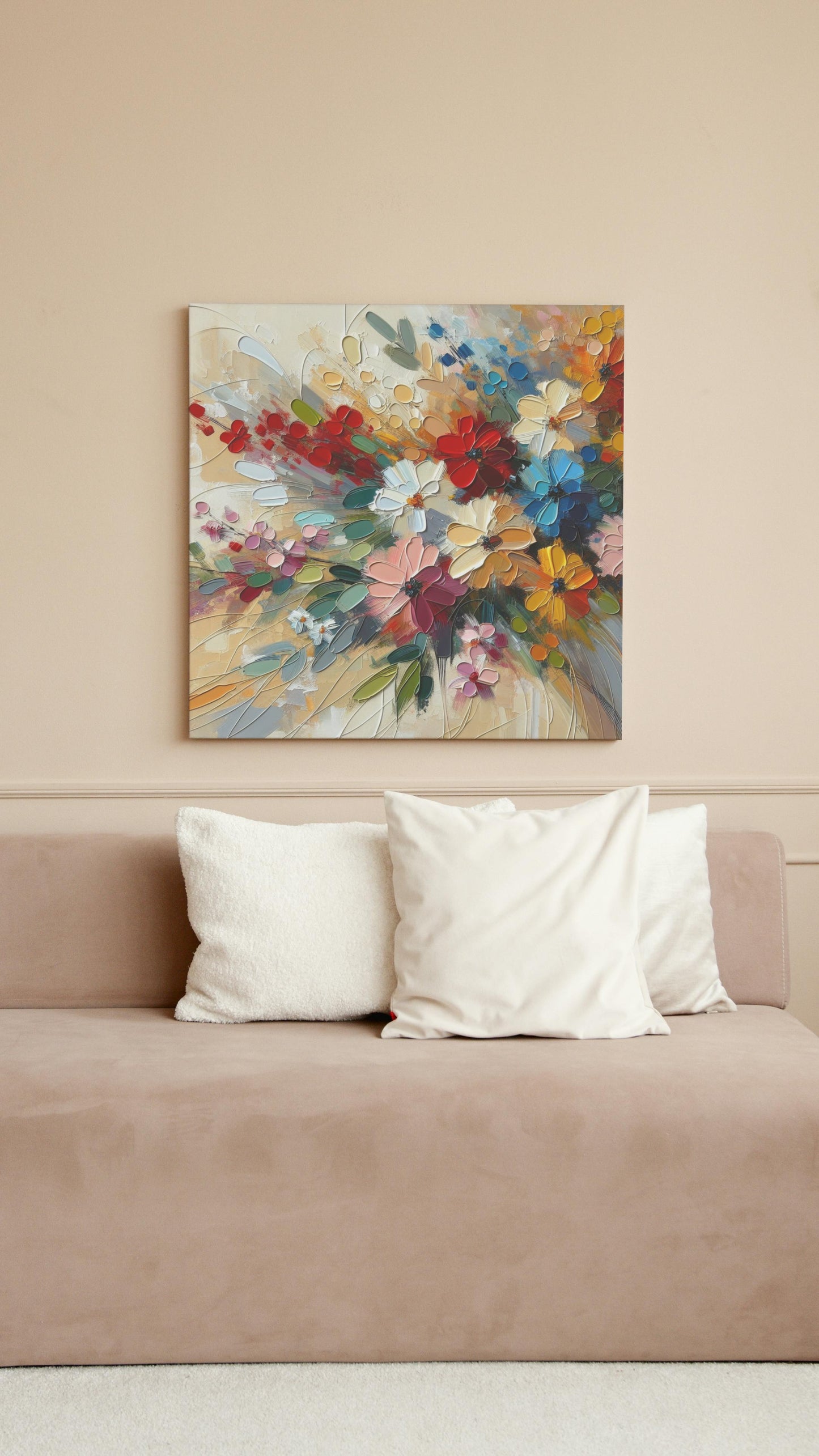 Vividus Floralis Oilpainting: Bright Spectrum Blossoms