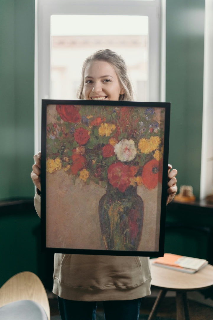 Vase of Flowers by Odilon Redon Realism Art dated 1910