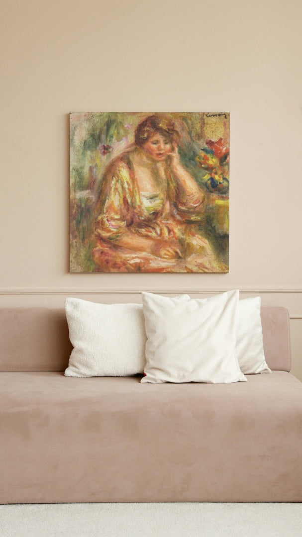 Andree in a Pink Dress by Pierre-Auguste Renoir Impressionism Art dated 1917