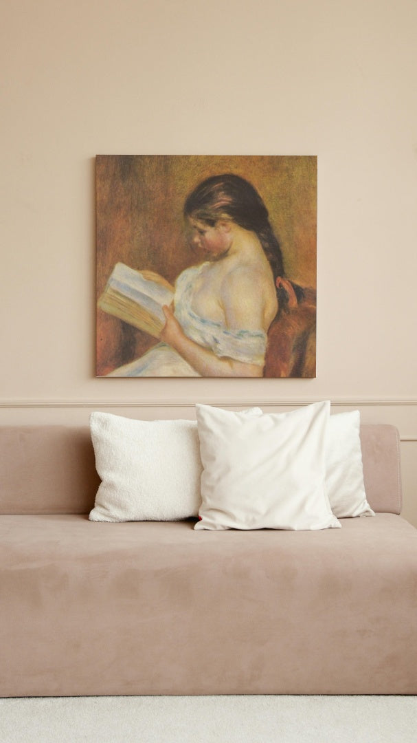 Young Girl Reading by Pierre-Auguste Renoir Impressionism Art dated 1895