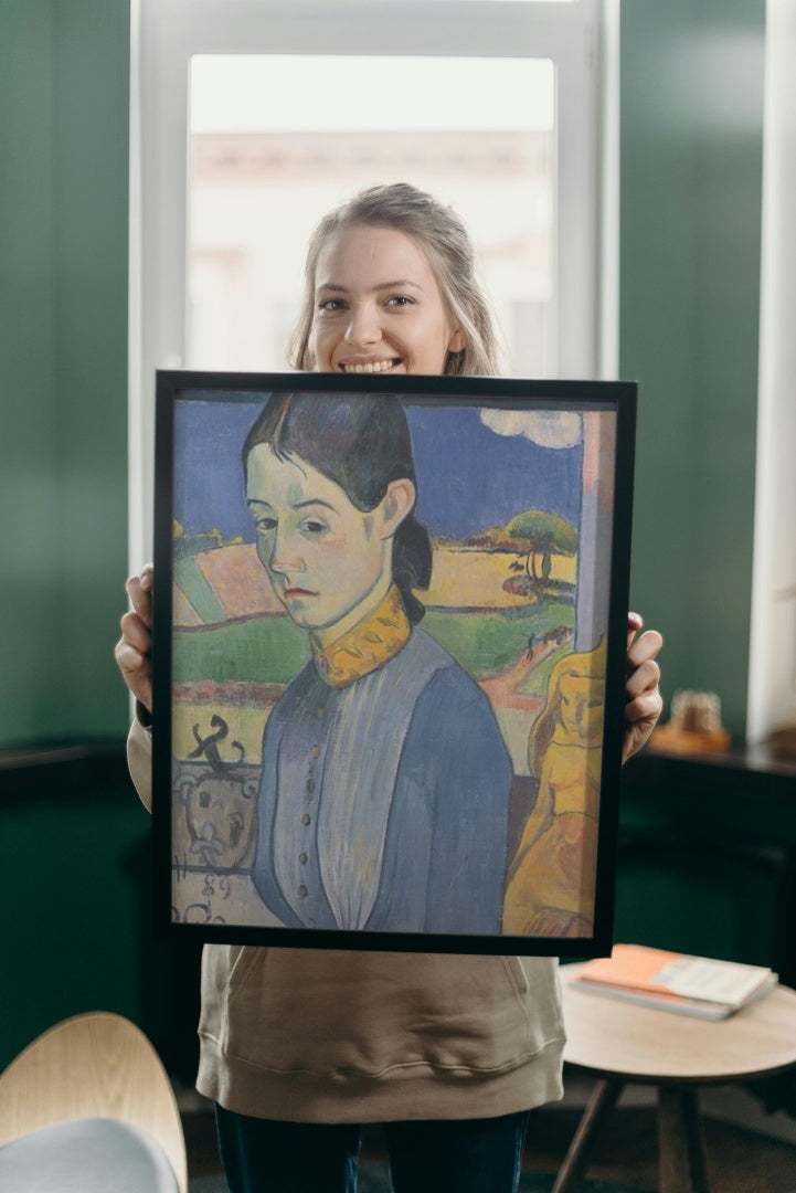 Young Breton Woman by Paul Gauguin Cloisonnism Art dated 1889