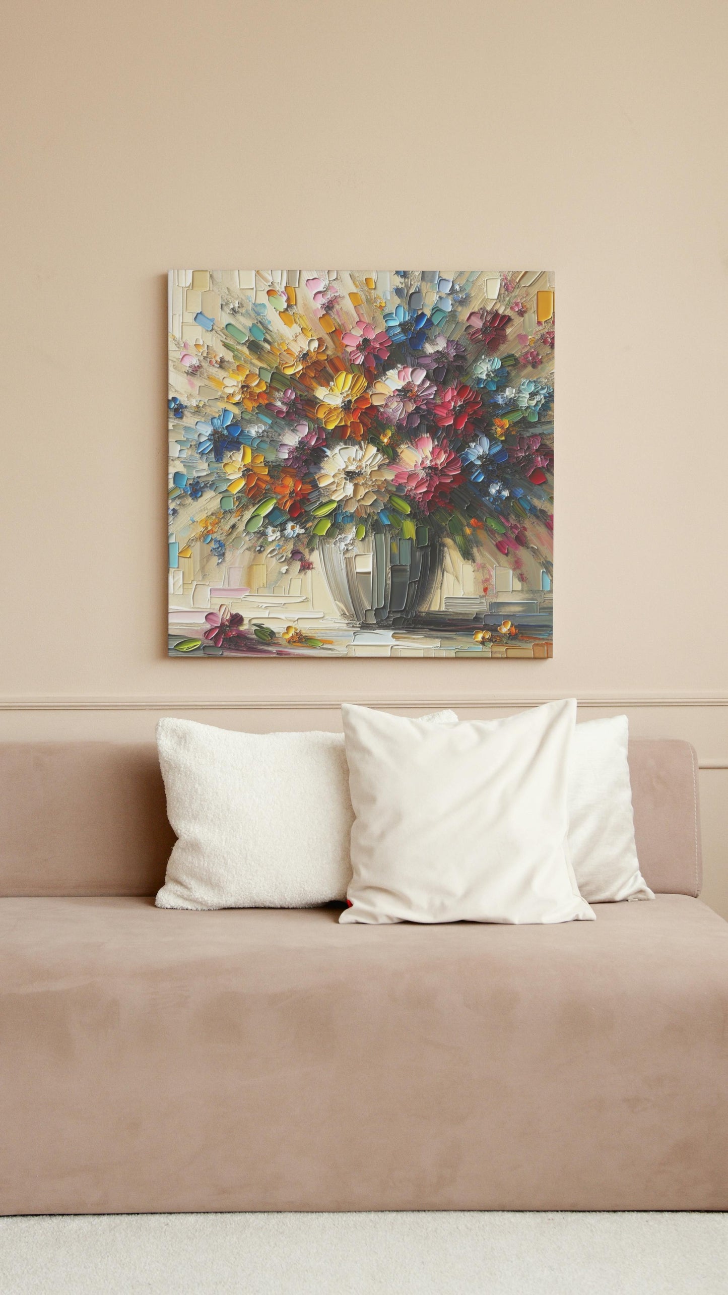 Vividus Vanam Floral Oilpainting: Bright Colors and Textured Brushstrokes