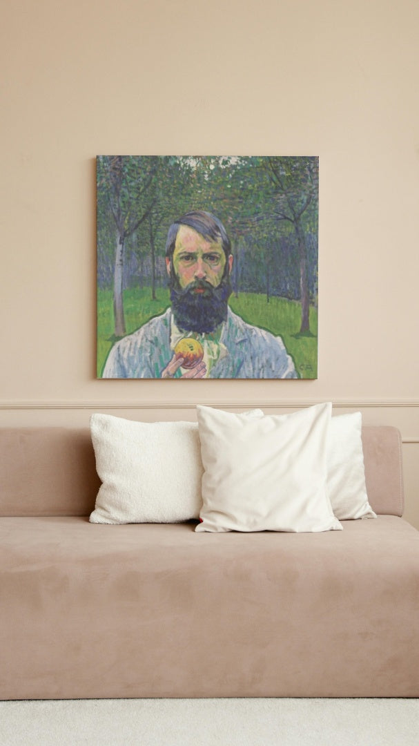 Self Portrait with Apple by Cuno Amiet Art Nouveau (Modern) Art dated 1903