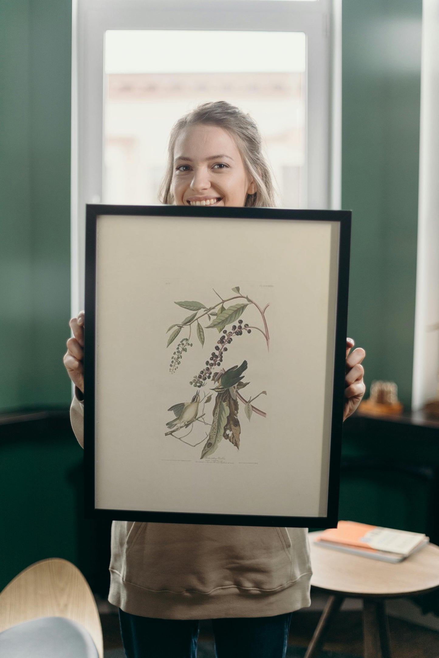 Plate 34. Worm eating Warbler by John James Audubon Naturalism Art