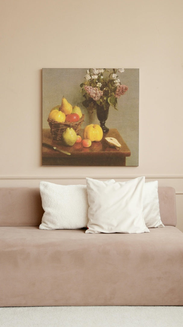 Still Life With Flowers And Fruit by Henri Fantin-Latour Realism Art dated 1866