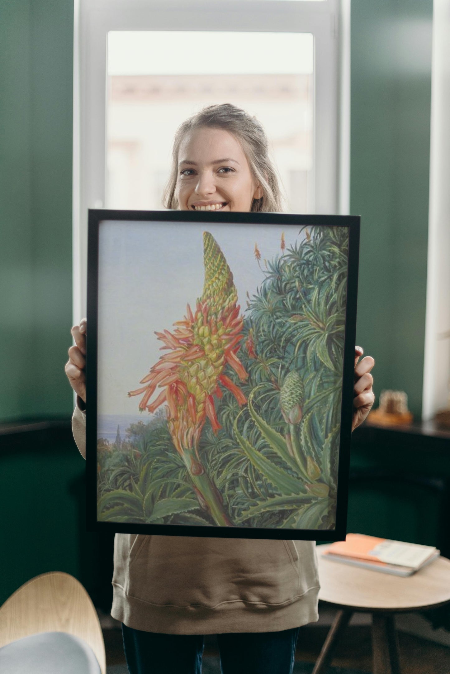 Common Aloe in Flower, Teneriffe by Marianne North Naturalism Art dated 1875