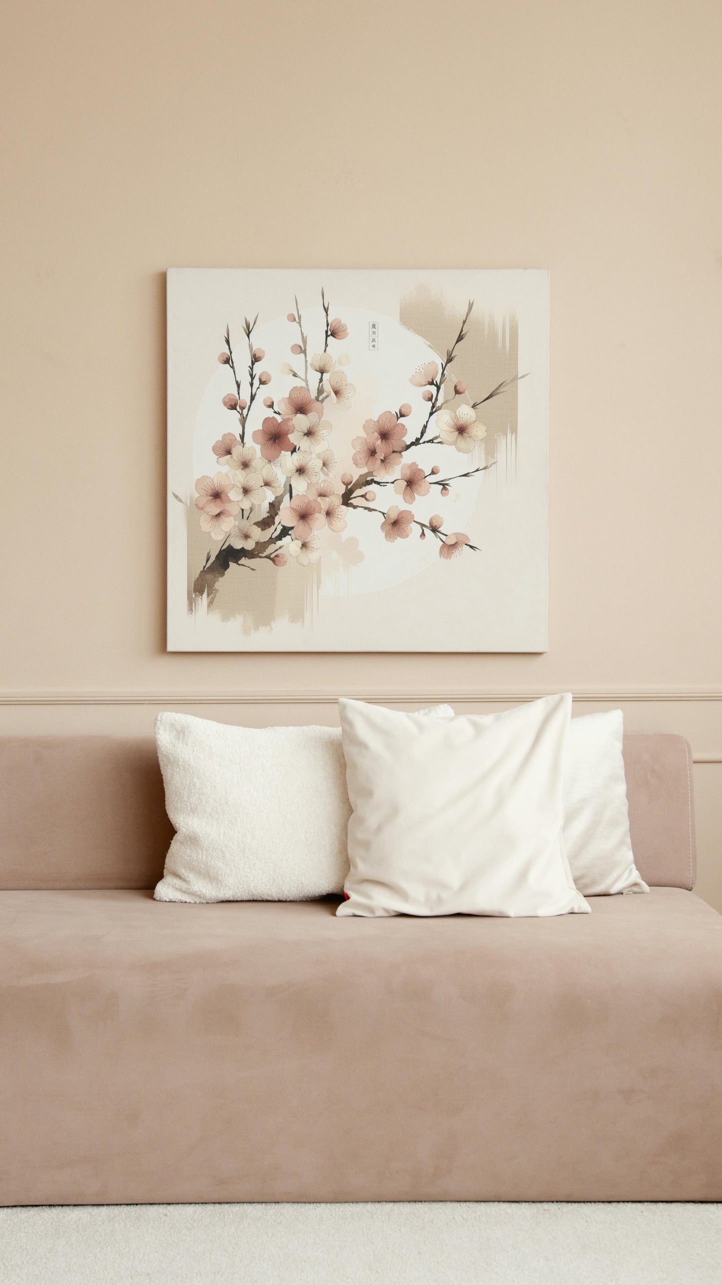 Elysian Nirantara Sakura: Modern Japanese Watercolor Art