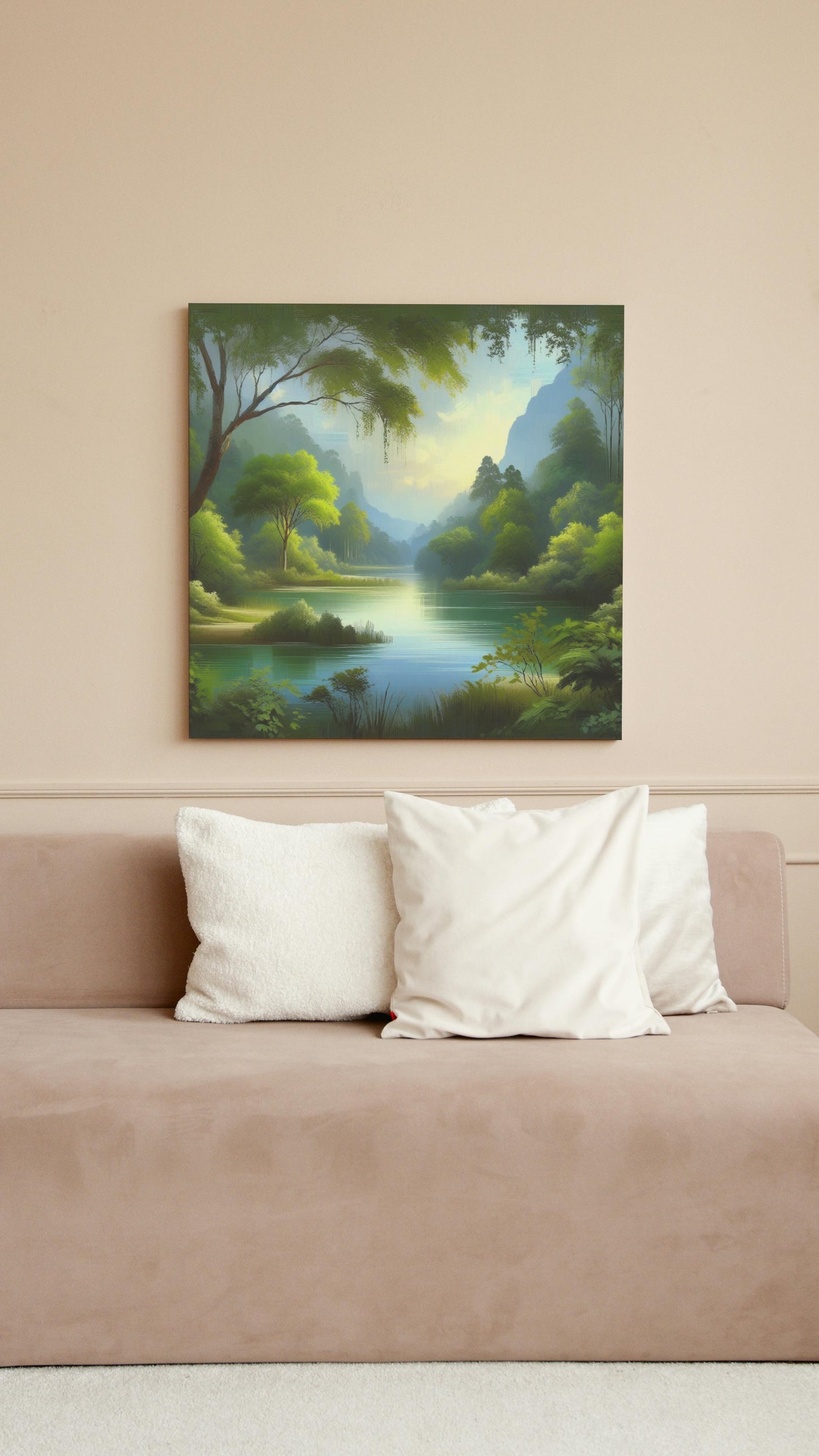 Verdant Praesidium Serenity - Modern Landscape Oil Painting