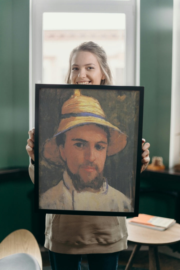 Self-Portrait with Pith Helmet by Gustave Caillebotte Impressionism Art dated 1873