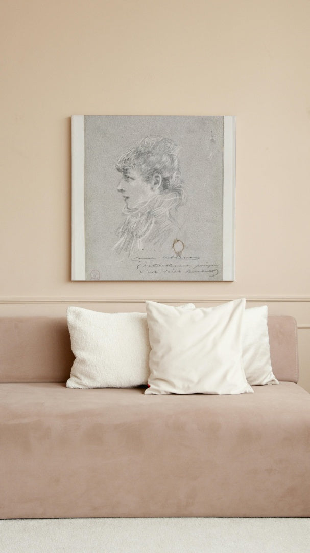 Half Length Portrait of Sarah Bernhardt, Left Profile by Louise Abb&#233;ma