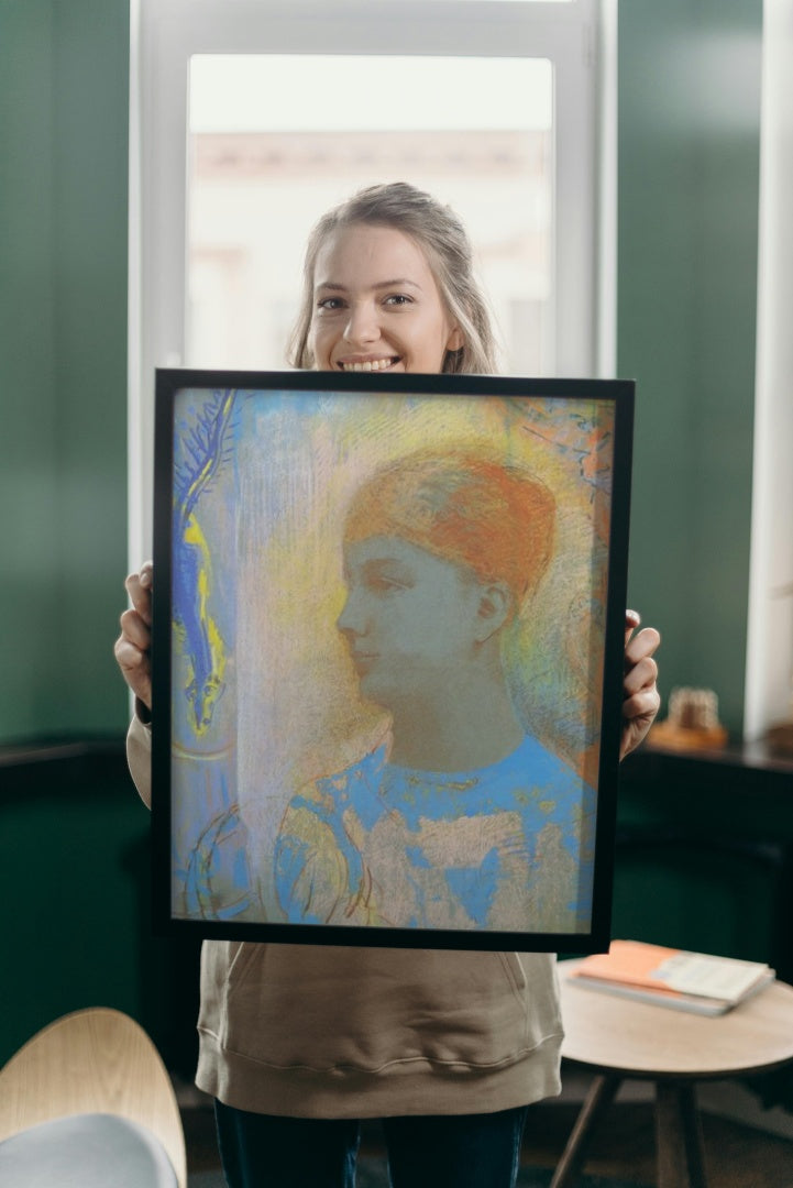 Young Girl Facing Left by Odilon Redon Symbolism Art