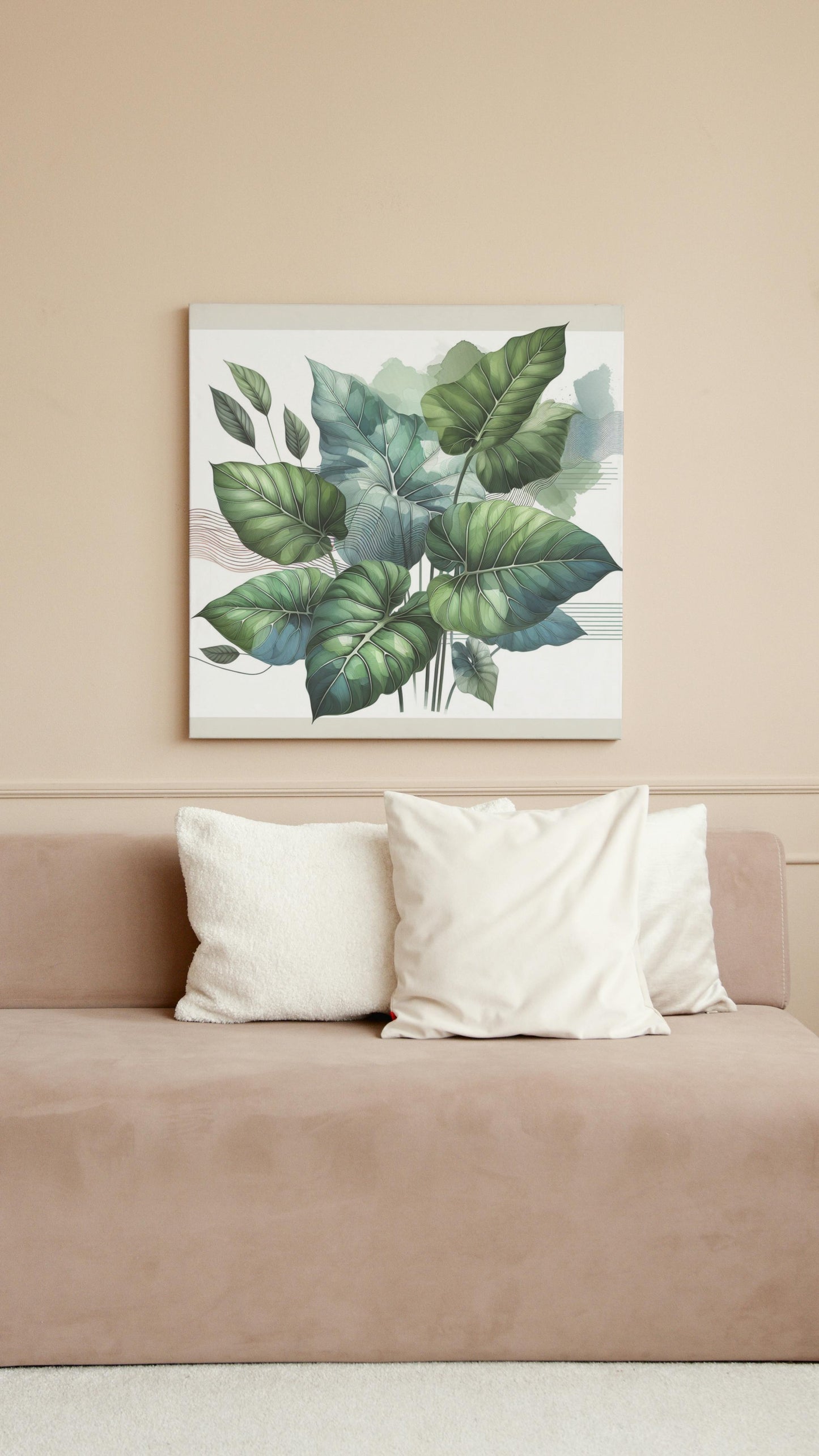 Verdant Alocasia Luxuria - Modern Botanical Wall Art